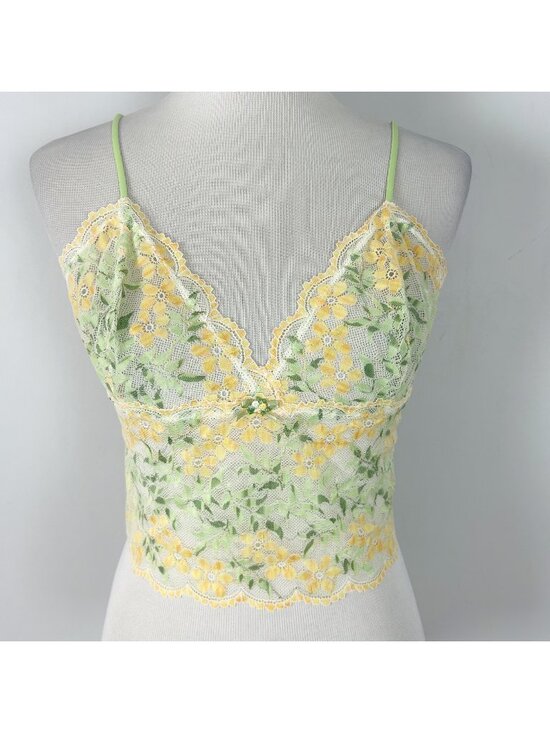 Victoria’s Secret Other - Y2K Victoria’s Secret Floral Lace Cami Mesh Top Coquette Size Large Women's